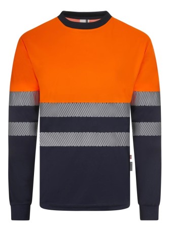 Camiseta reflectante bicolor reciclada manga larga Velilla 305635