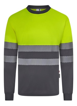 Camiseta reflectante bicolor reciclada manga larga Velilla 305635