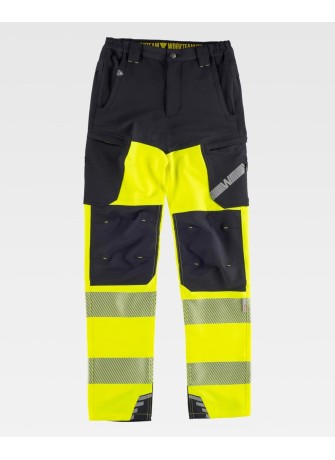 Pantalón alta visibilidad elástico Workteam C3550 Negro-amarillo