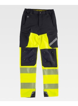 Pantalón alta visibilidad elástico Workteam C3550 Negro-amarillo