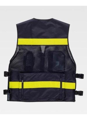 Chaleco reflectante con rejilla Workteam C3603 Marino-Amarillo