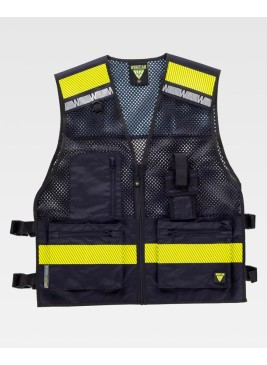 Chaleco reflectante con rejilla Workteam C3603 Marino-Amarillo
