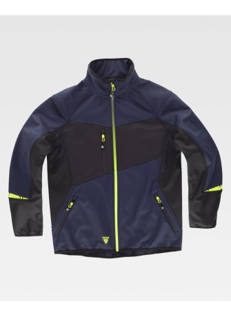Chaqueta de trabajo Workshell cuello alto Workteam WF3040 Marino
