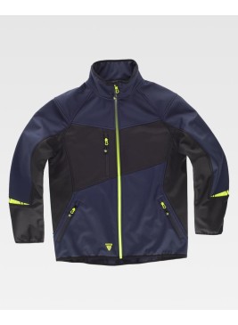 Chaqueta de trabajo Workshell cuello alto Workteam WF3040 Marino