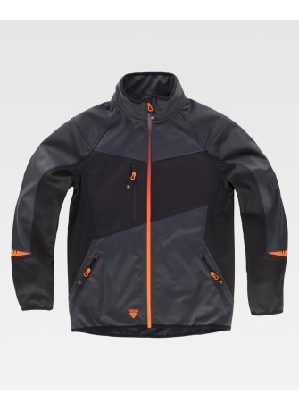 Chaqueta de trabajo Workshell cuello alto Workteam WF3040 Gris oscuro