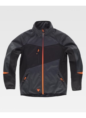 Chaqueta de trabajo Workshell cuello alto Workteam WF3040 Gris oscuro