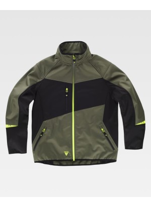 Chaqueta de trabajo Workshell cuello alto Workteam WF3040 Verde caza