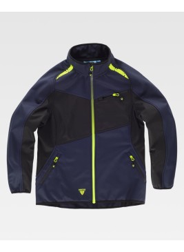 Chaqueta de trabajo Mujer Workshell cuello alto Workteam WF3045 Marino