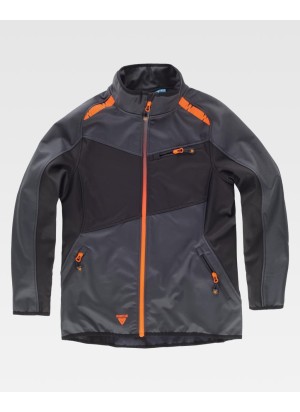 Chaqueta de trabajo Mujer Workshell cuello alto Workteam WF3045 Gris oscuro