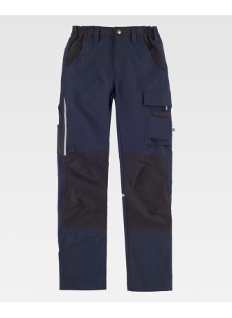 Pantalón trabajo elástico workteam B4042 Marino-Negro