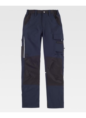 Pantalón trabajo elástico workteam B4042 Marino-Negro