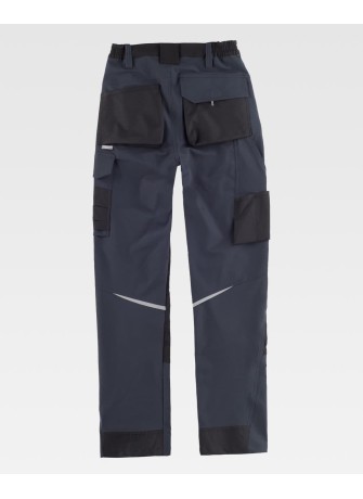 Pantalón trabajo elástico workteam B4042 Gris-Negro