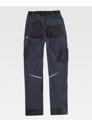 Pantalón trabajo elástico workteam B4042 Gris-Negro