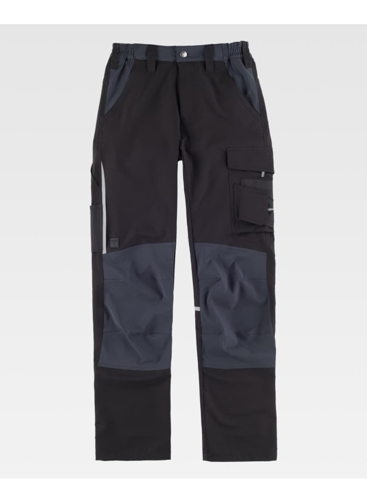 Pantalón trabajo elástico workteam B4042 Negro-gris