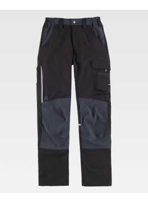Pantalón trabajo elástico workteam B4042 Negro-gris