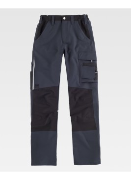 Pantalón trabajo elástico workteam B4042 Gris-Negro