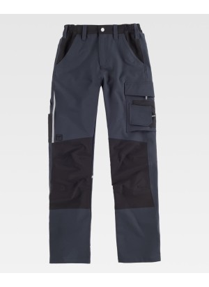 Pantalón trabajo elástico workteam B4042 Gris-Negro