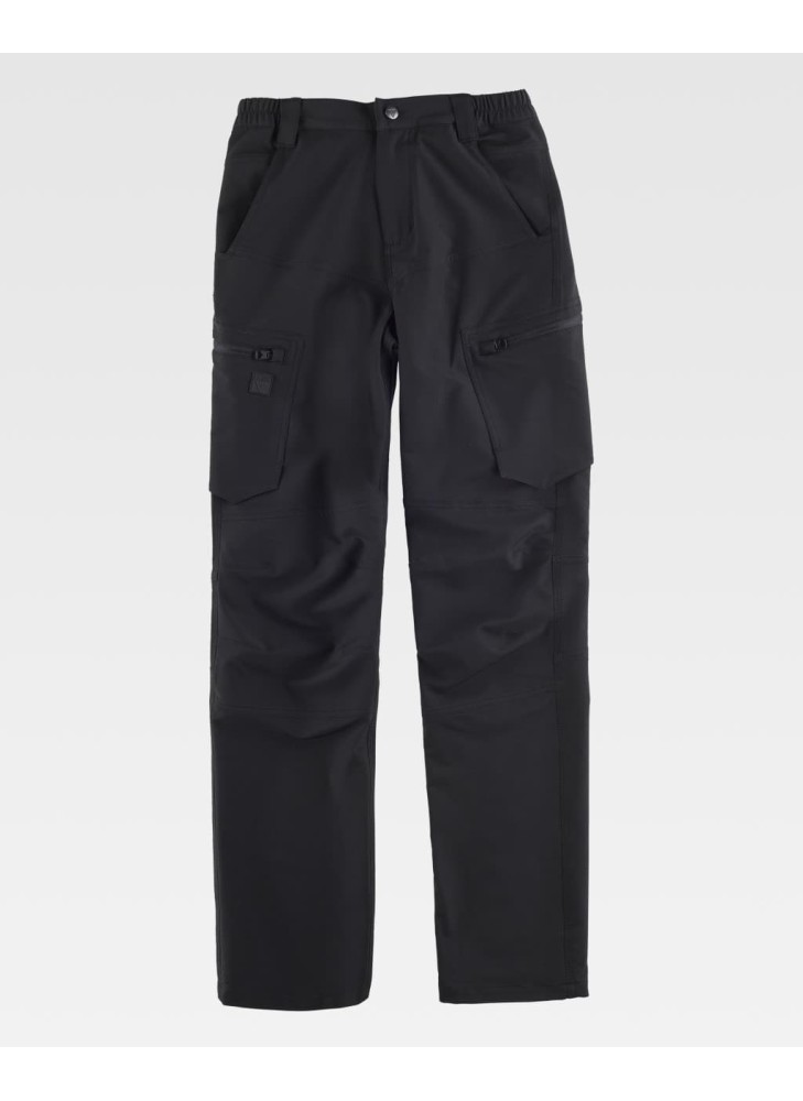 Pantalón trabajo elástico triple costura Workteam B4041 Negro