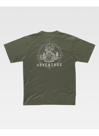 Camiseta de trabajo básica algodón workteam S6620 Verde caza
