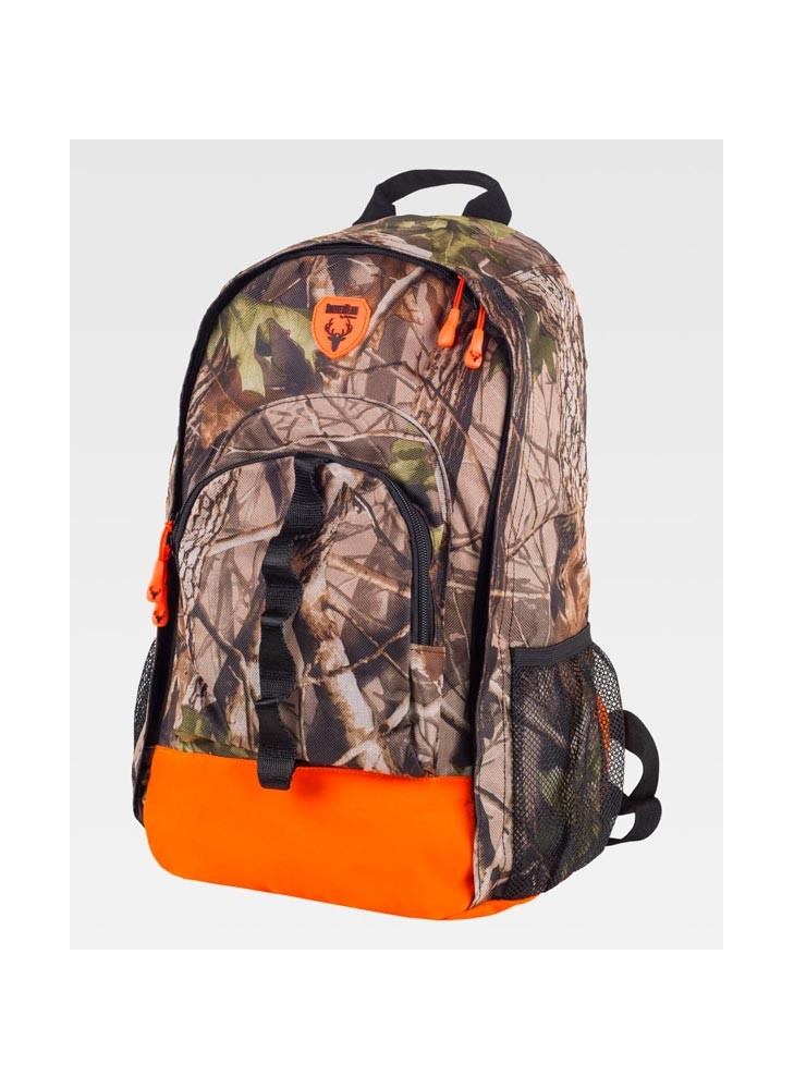 Mochila de trabajo estampada camuflaje workteam WFA420 Verde caza-naranja