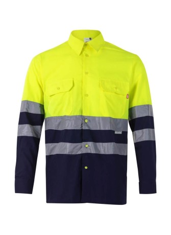 Camisa alta visibilidad bicolor Velilla 144 Marino-Amarillo