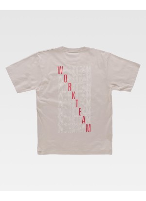 Camiseta de trabajo estampada algidón Workteam S6622 Gris topo
