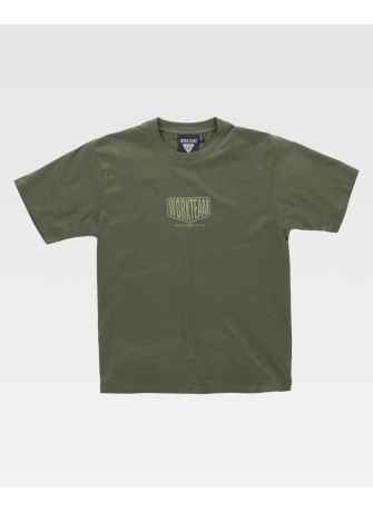 Camiseta de trabajo estampado pecho workteam S6623 Verde caza