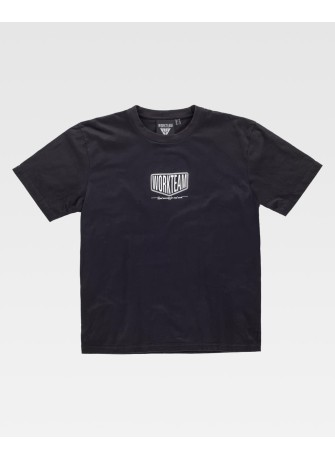 Camiseta de trabajo estampado pecho workteam S6623 Negra