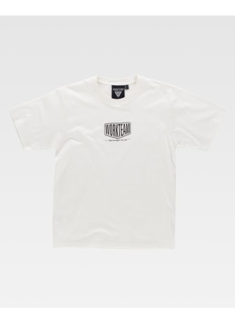 Camiseta de trabajo estampado pecho workteam S6623 Blanca