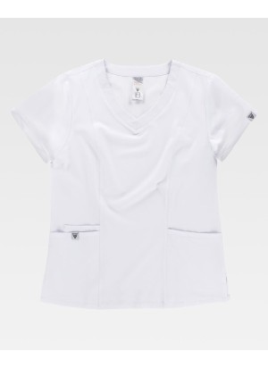 Casaca sanitaria de mujer entallada workteam B6955 Blanca