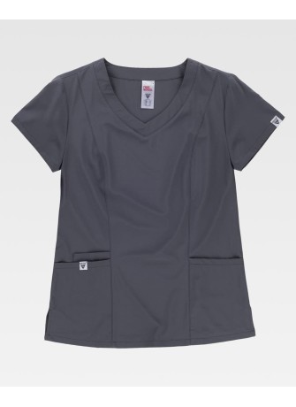 Casaca sanitaria de mujer entallada workteam B6955 Gris