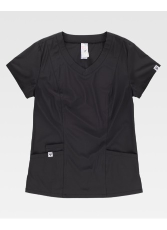 Casaca sanitaria de mujer entallada workteam B6955 Negro