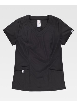 Casaca sanitaria de mujer entallada workteam B6955 Negro