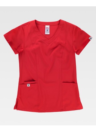 Casaca sanitaria de mujer entallada workteam B6955 Rojo