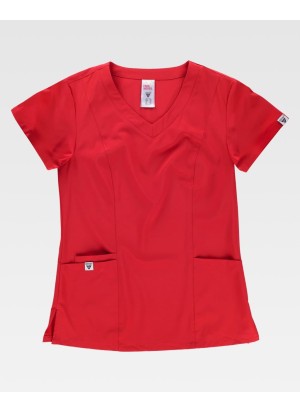 Casaca sanitaria de mujer entallada workteam B6955 Rojo