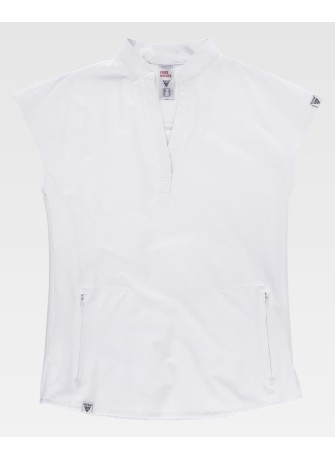 Casaca sanitaria elástica cuello mao Workteam B6956 Blanca