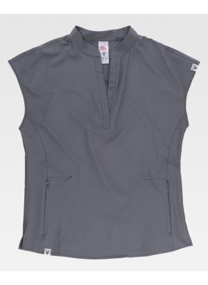 Casaca sanitaria elástica cuello mao Workteam B6956 Gris