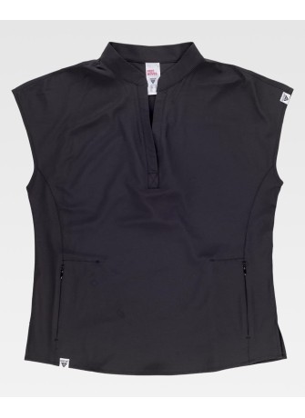 Casaca sanitaria elástica cuello mao Workteam B6956 Negro