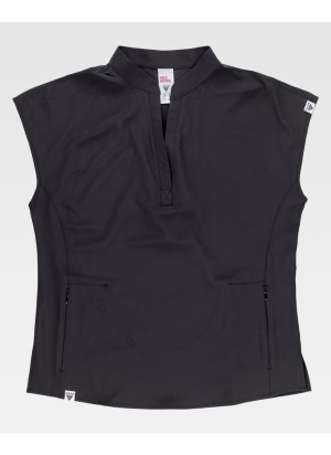 Casaca sanitaria elástica cuello mao Workteam B6956 Negro