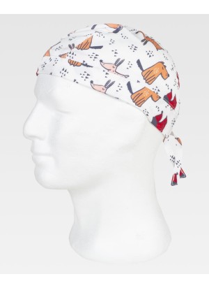 Bandana veterinarios unisex estampada tejido elástico B862