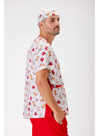 Bandana veterinarios unisex estampada tejido elástico B862