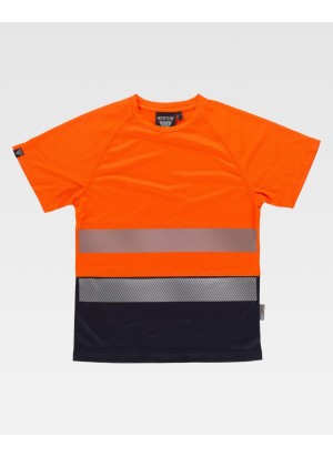 Camiseta reflectante combinada técnica transpirable C3975 Naranja