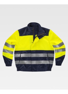 Cazadora alta visibilidad protección química Workteam B1195 Marino-Amarillo