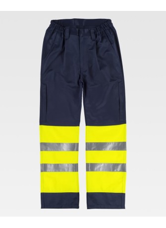 Pantalón alta visibilidad protección química Workteam B1495 Marino-Amarillo