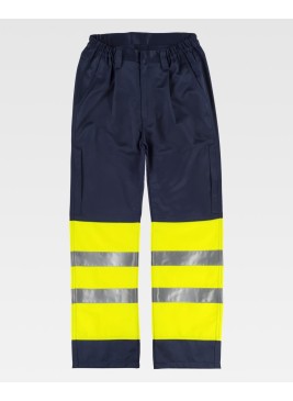 Pantalón alta visibilidad protección química Workteam B1495 Marino-Amarillo