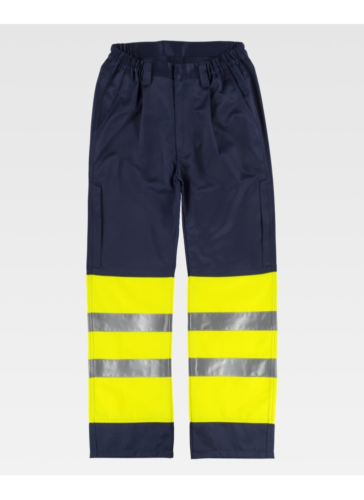 Pantalón alta visibilidad protección química Workteam B1495 Marino-Amarillo