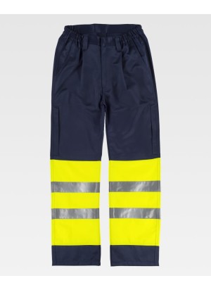 Pantalón alta visibilidad protección química Workteam B1495 Marino-Amarillo