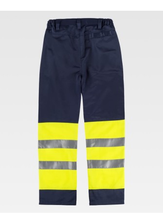 Pantalón alta visibilidad protección química Workteam B1495 Marino-Amarillo