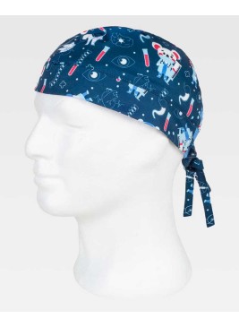 Bandana Veterinario Azul Estampada Elástica
