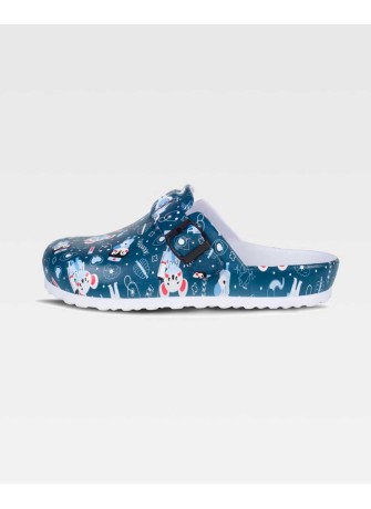 Zueco veterinario Azul estampado ultraligero y resistente P2015